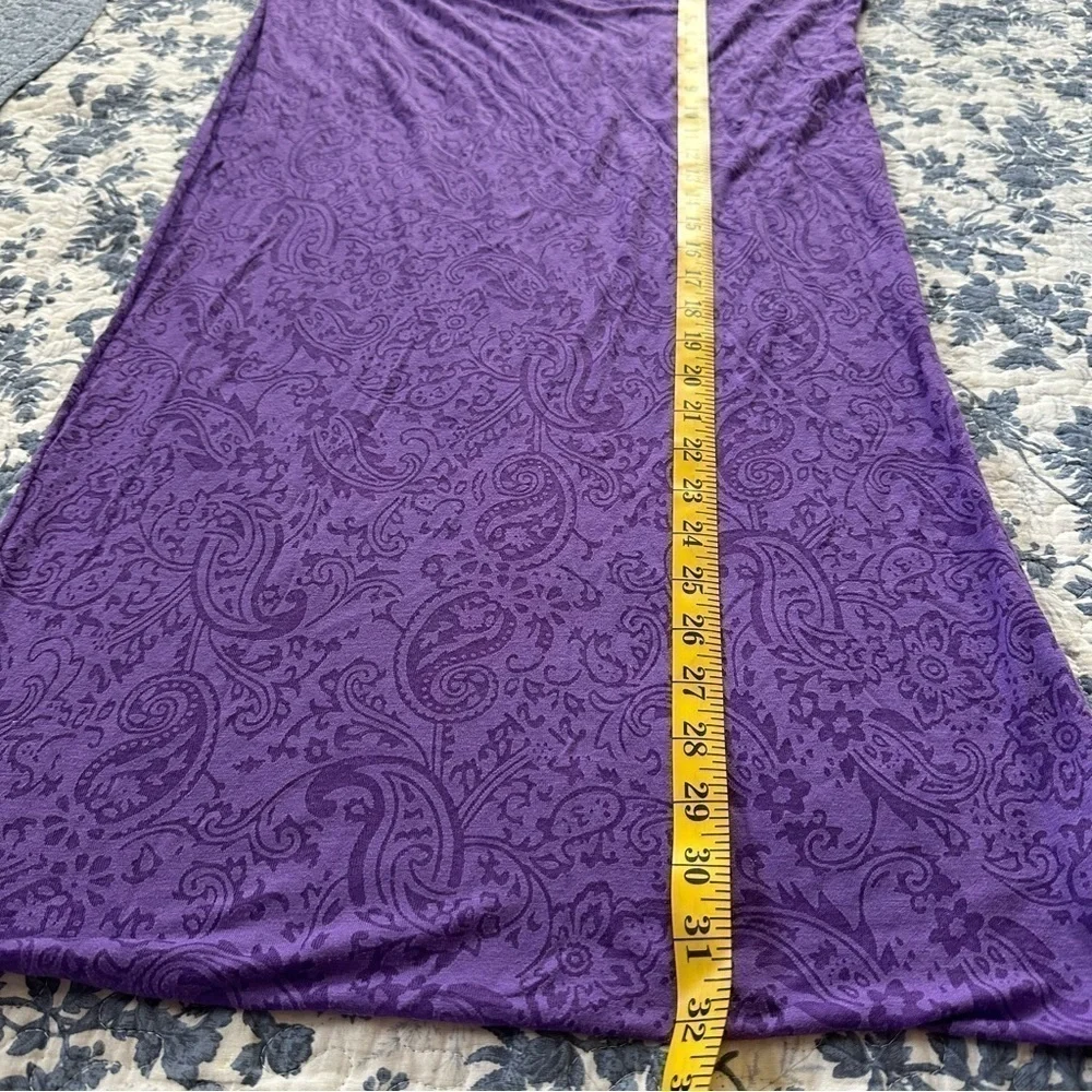 Purple Paisley Print Infinity Scarf 20” Wide